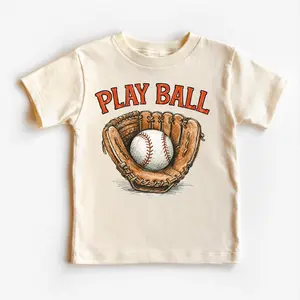 Game Day Play Ball Baseball Toddler Shirt - Kids Retro Sports Tee - Unisex Retro Shirt