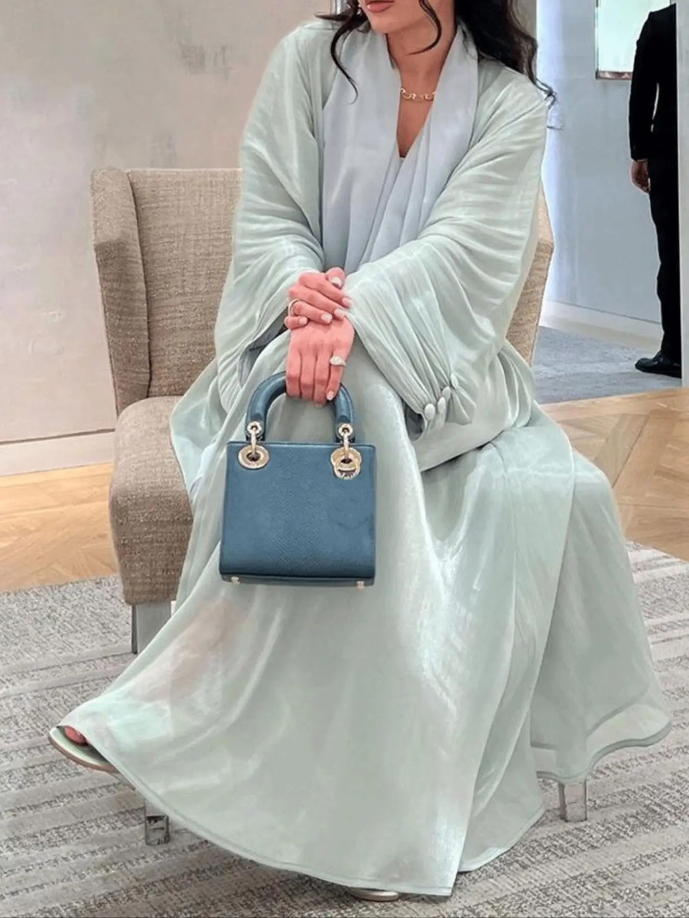 Women's Solid Color Abaya, Elegant Long Sleeve Abaya for Daily Wear, Ladies Islamic Clothing for All Seasons