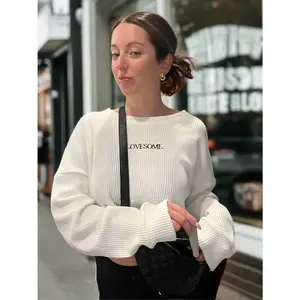Cold Foam (White) Cropped Waffle Top