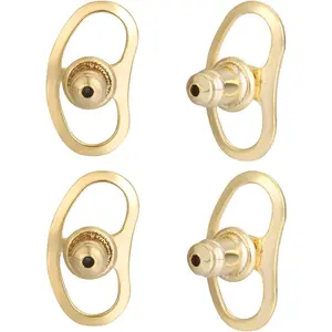Earring Backs for Droopy Ears, Locking Bullet Earring Backs Replacements for Studs Large Earring Backings 4pcs Tight Earring Lifter Backers for Heavy Earrings, Gold