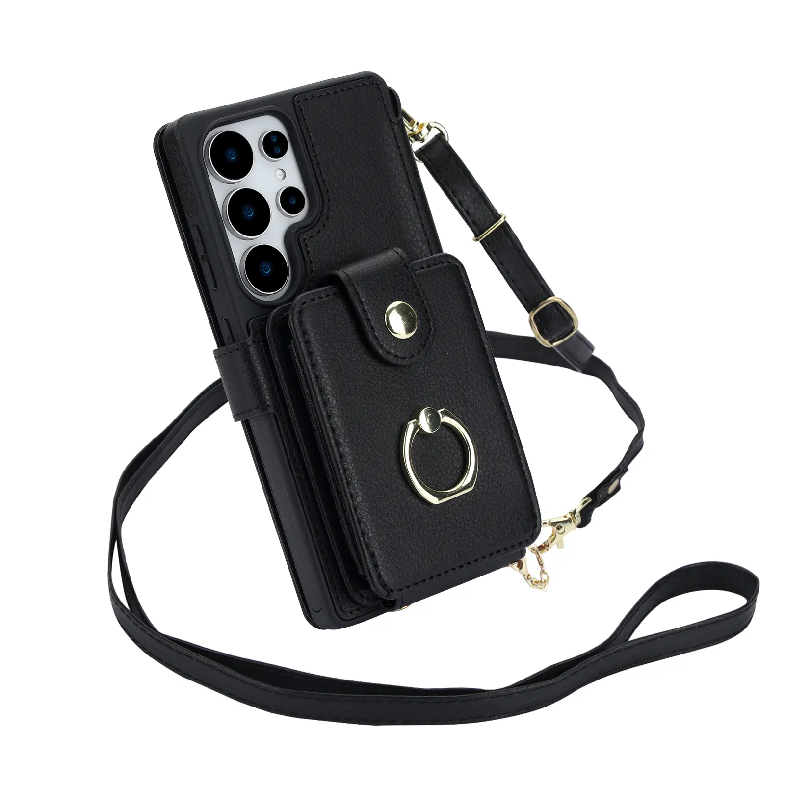 Phone Case For SAMSUNG,Multifunctional Zipper Wallet Phone Case with 7 Card Slots RFID Blocking PU Leather Crossbody Purse Case,Adjustable Shoulder Strap & Wrist Lanyard, Magnetic Snap Kickstand Flip Phone Cover,Cash Coin Pocket Shockproof TPU Inner Case