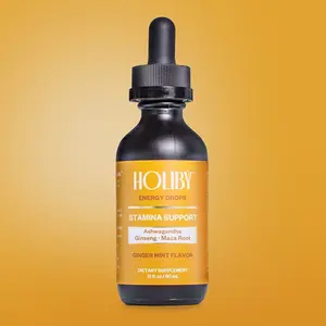 Holiby Plant Based Energy Drops | Daily Wellness Supplement For Men and Women - Increase Alertness or Focus - Enhance Mood | Fast-Acting Liquid Formula | 2oz, 30 Servings