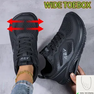 Women's Wide Toe Box Shoes | Comfortable Walking Sneakers for Bunions & Diabetic Foot Pain | Breathable mesh Casual daily wear