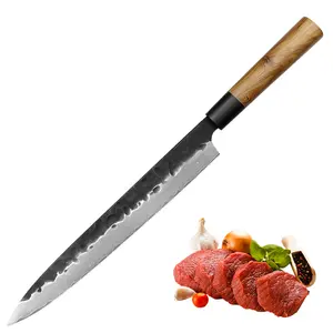 Yanagiba Japanese Sushi Knife, For Sushi & Sashimi Chefs, Hand-Forged Damascus Blade, Flat Grind Precision, Ebony or Olive Wood Handle – Pro Chef & Collector Gift for Sushi Enthusiasts | Kajiya Kekouku 11 Inch