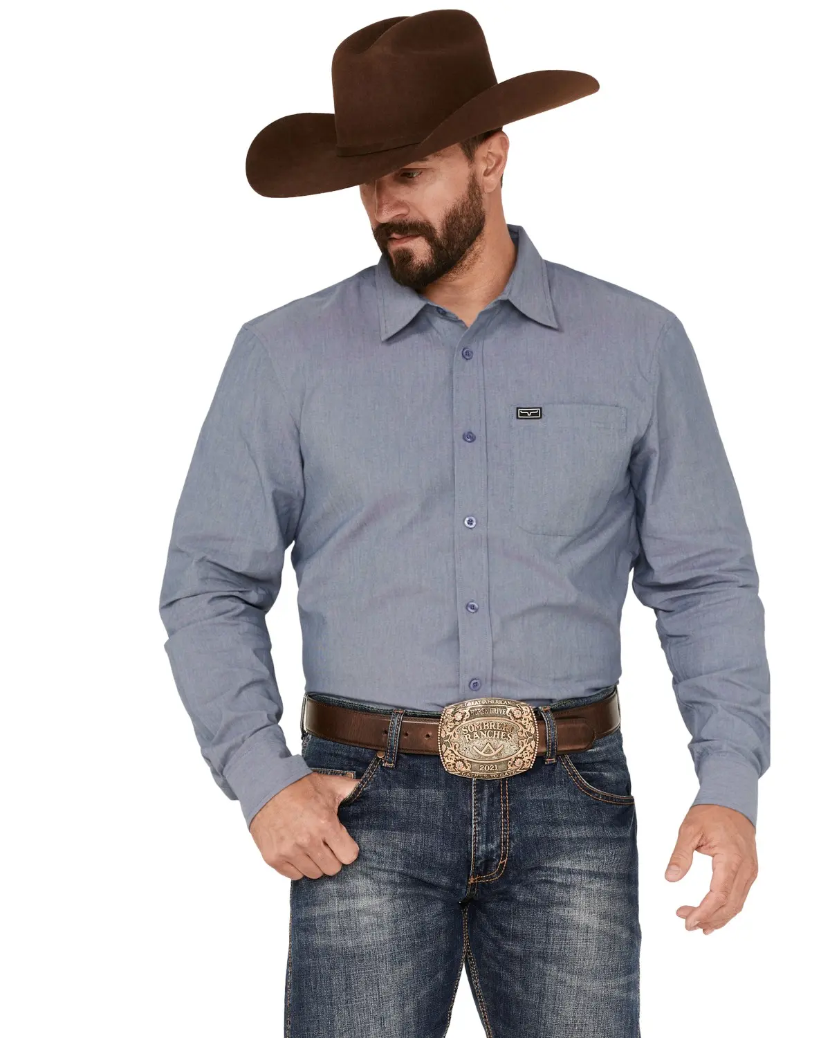 Kimes Ranch Men's Men'S Solid Linville Coolmax Button Down Western Shirt - Mds0000001-Nvy