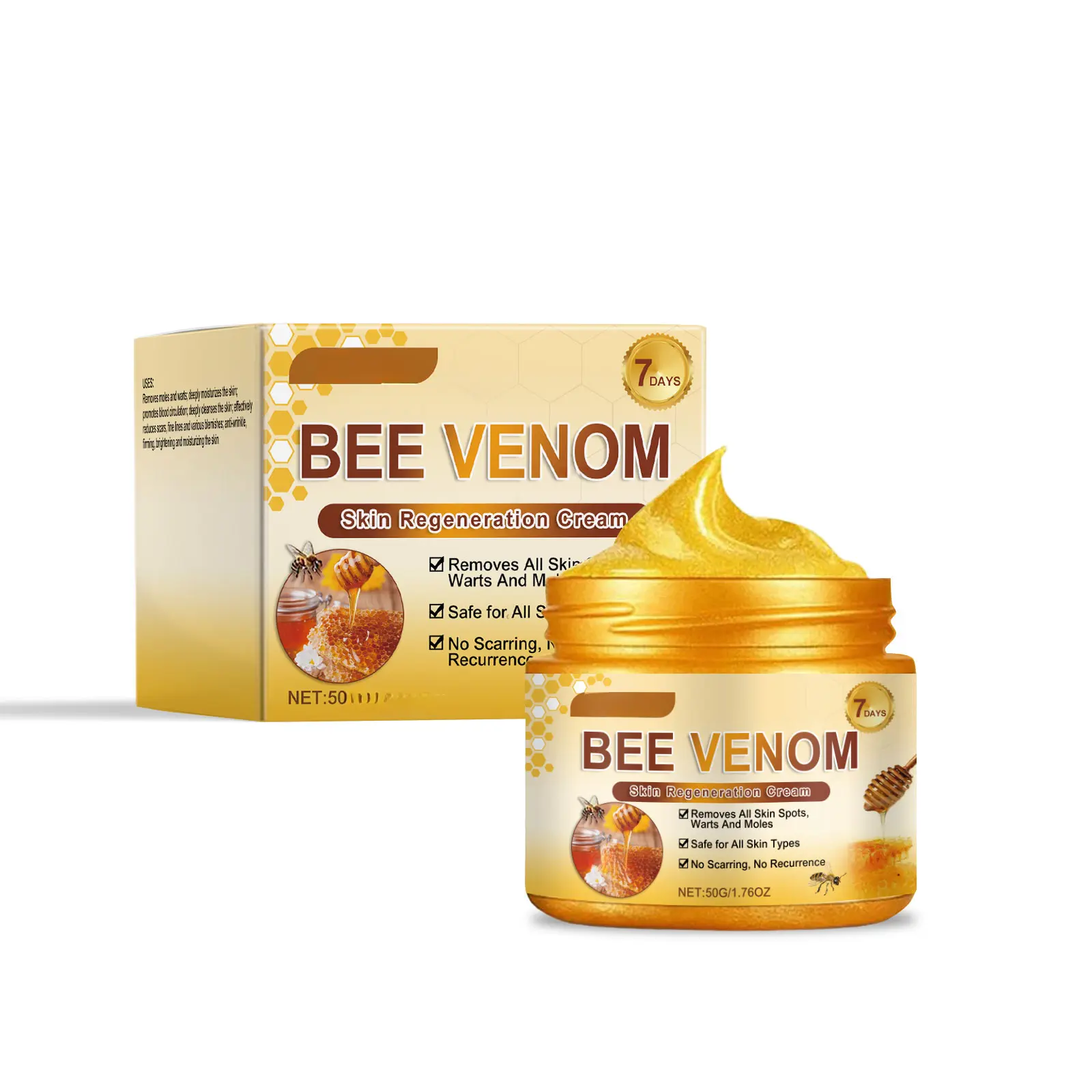 Bee Venom Multi-Effect Cream for Skin Repair - Hydrating and Brightening Moisturizer to Fade Fine Lines on Face & Body, Bright, Hydrate, Beauty Products