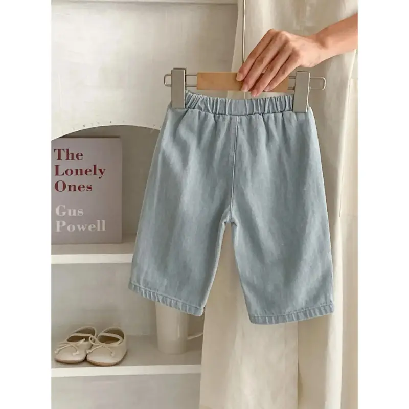 Unisex Newborn-Infant Soft Cotton Jeans, Plain Fitted Kids' Bottoms, All Seasons Daily Wear Boys & Girls Baby Clothing