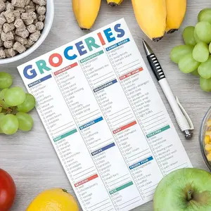 FastCheck Grocery List Magnet Pad for Fridge. 6x9” Magnetic Notepad with Printed Shopping List Items and Blank Grocery Shopping Spaces. 60 Page Notepad Weekly Planner hot  16  notebook