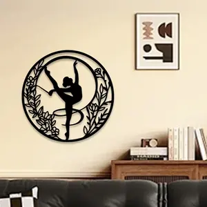 1pc Graceful Ballerina Metal Wall Art, Graceful Ballerina Statue Mural, Perfect for Theater Lobby, Arts Center, Performance Wall Decor, Swan Lake Premiere Decor, Ideal Gift for Choreographers,Perfect For Halloween/Christmas/Easter decor.