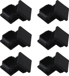 WZB 1 12 1.5 Inch Square Tube End Cap Plastic Plugs 12 Pack, 1 12 Inch 1.5 Inch Square Tubing Plug 1.5 X 1.5 Tube End Caps Fence Post Pipe Cap Cover Tubing Insert Chair Glide Finishing Plugs, Black