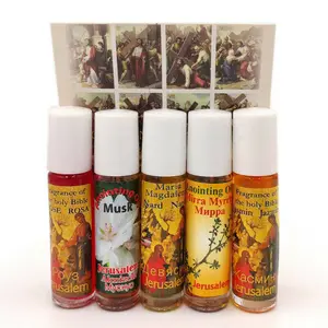 Set 5 Pure Anointing Oil Myrrh, Nard, Olive, Musk and Rose Biblical Holy Land Jerusalem