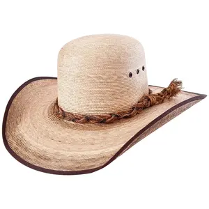Stone Palm Leaf Open Crown Cowboy Hat