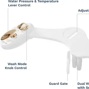 NEO 320 Plus Warm Water Gold Bidet Attachment: Luxury Dual Nozzle Wash