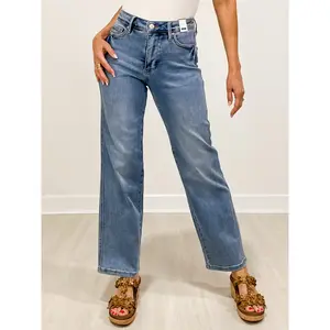 Judy Blue BLUE JEAN BABY Mid-Rise Tummy Control Straight Jeans