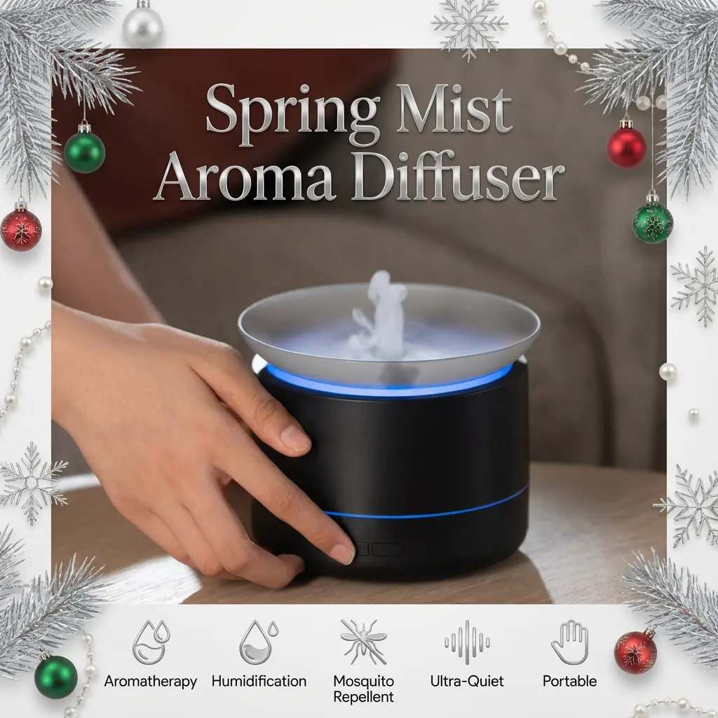 Water-Based Mist Diffuser, 200ml Tank, 2 Mist Modes, 7-Color LED Light, Waterless Auto Shut-Off, USB Powered