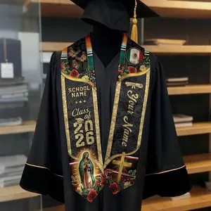 Custom Mexican Graduation Stole, Mexican Flag Graduation Sash 2026, Mexico Pattern Stole, Custom Name & School Sash Senior Graduation Gift