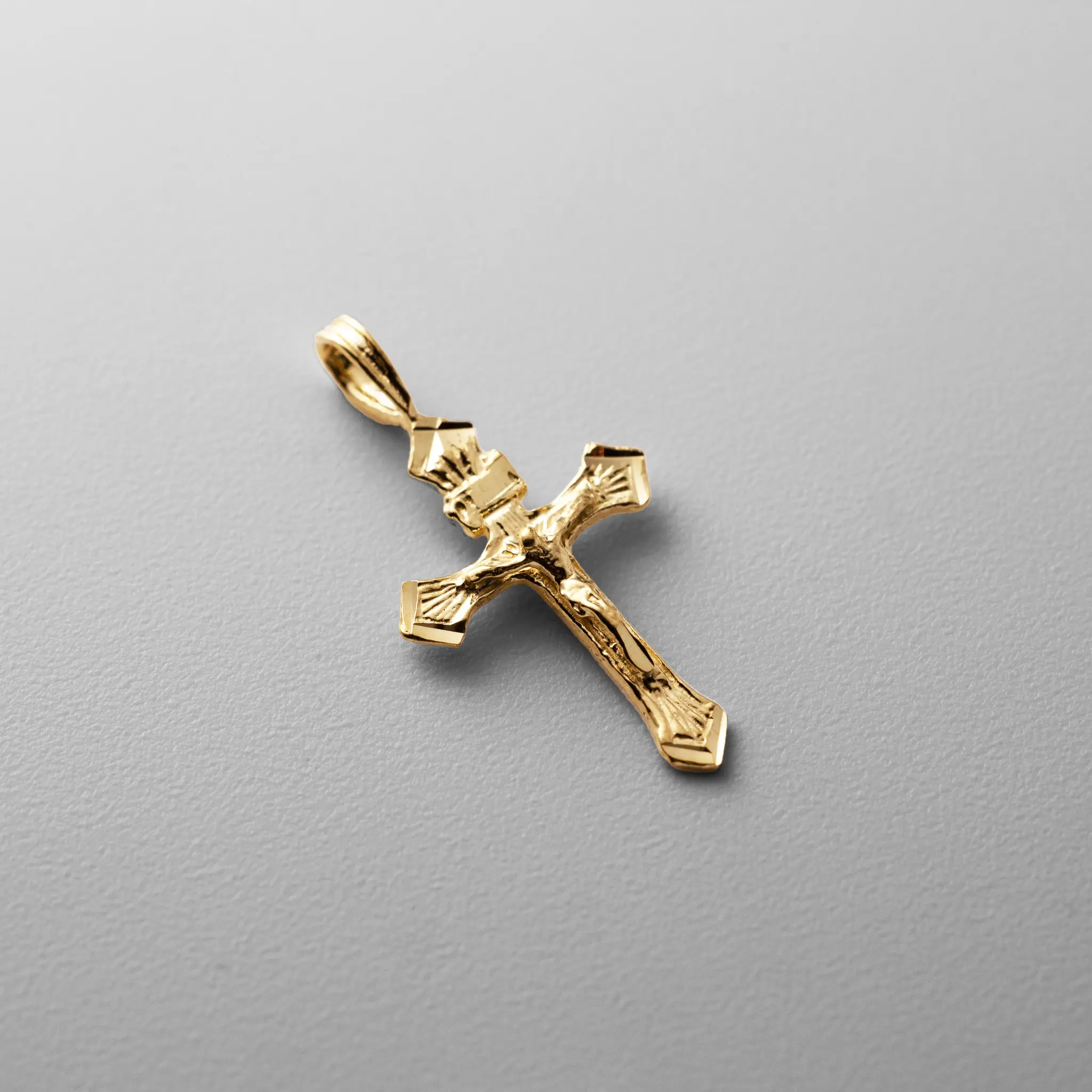 14K Gold Crucifix Cross Pendant - Model 1008