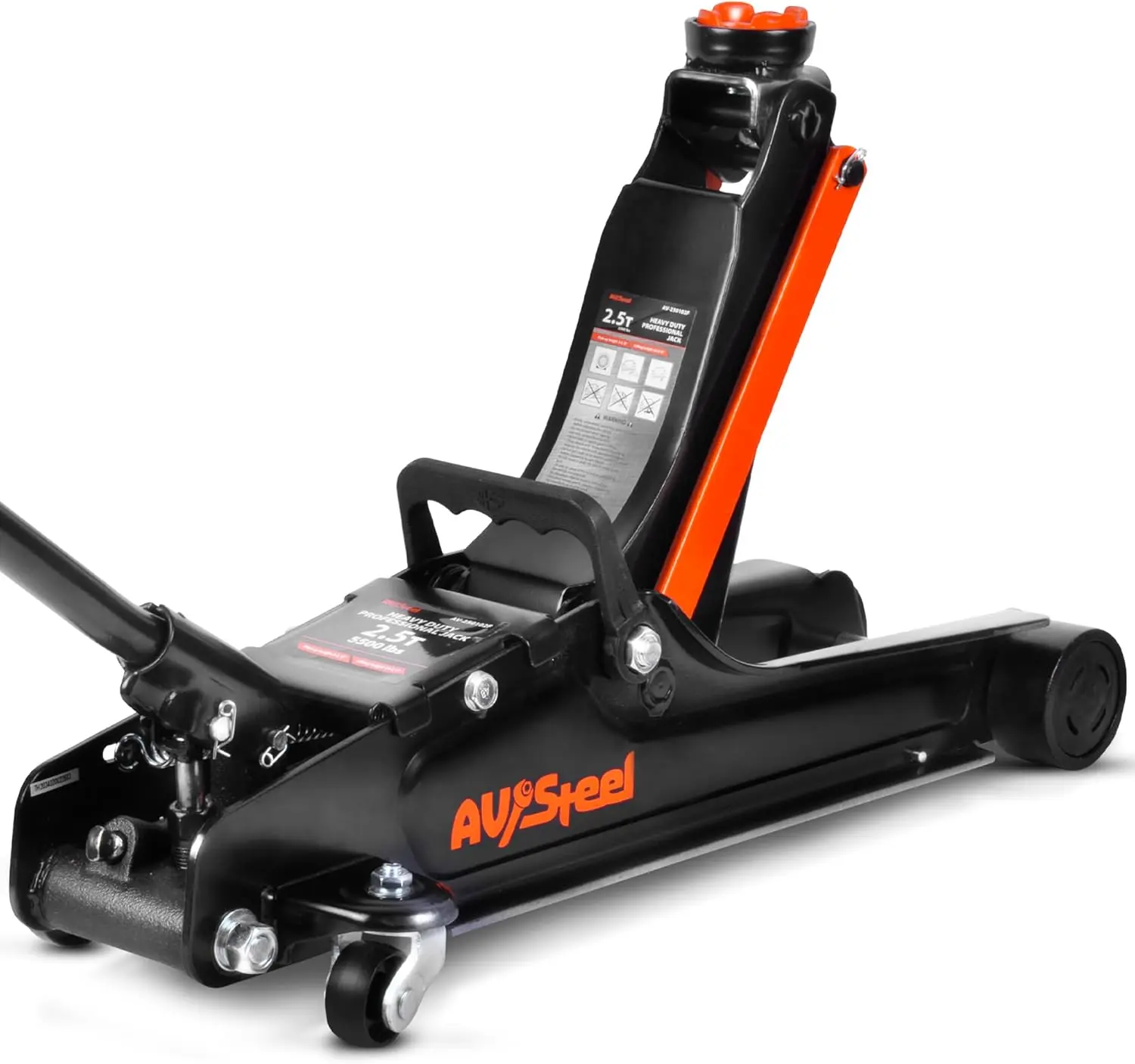 Floor Jack 2.5 Ton (5500 Lbs), Low Profile Floor Jack with Single Piston Pump, Heavy Duty Steel Hydraulic Jack for Car, Jack for Car with Lifting Range 3.4'' to 14.6'' AV-Steel