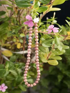 Genuine Rhodonite Beads Necklace / Handcrafted Adjustable Mala Necklace / 8 MM Round Smooth Beaded Necklace Jewelry For Her - AS & JG