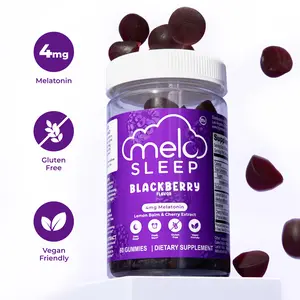 MELO Sleep - 30 Night's of Rest | Blackberry Sleep Gummies (Organic, Vegan, Gluten-free) | With Lemon Balm and Cherry Extract
