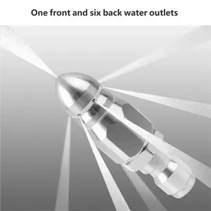 Pressure Washer Sewer Jetter Nozzle with Stainless Steel, Mini Compact Durable Sewer Jet Nozzle,Pressure Drain Jetter Hose Nozzle,1/4'' Quickly Connector, 5000 PSI pressure washer