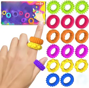 Fidget Toys Kids Sensory Rings: Fidget Ring Bulk - Sensory Toys for Kids with Autism - Quiet Anxiety Fidgets for Classroom Prize 18 Pack
