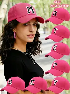 Unisex Adjustable Baseball Cap with A-Z Letter Embroidery, Casual Slim-Fitting Sun Hat for All Seasons, Outdoor Trendy Shade Cap, Adjustable Snapback Hat
