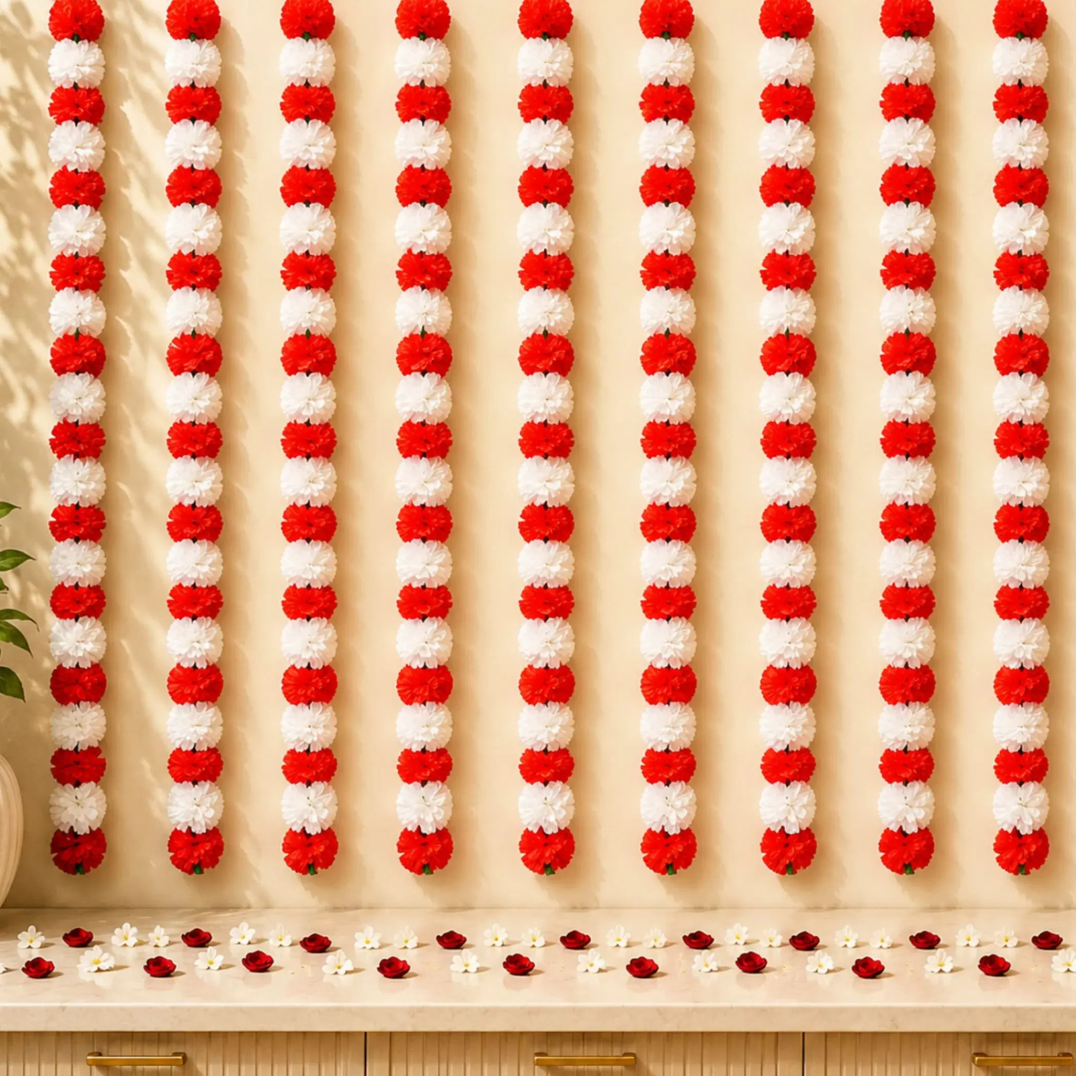 Artificial Marigold Flowers Garland Bandhanwar | Vibrant Indian Festival Decor | Perfect for Diwali, Day of the Dead, Weddings & More
