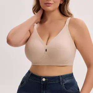 Cutout Gel Bra for Women - Wireless Support, Full Coverage, Comfortable Seamless Everyday Bra with Adjustable Straps & Hook Closure, Breathable Fabric, Ideal for Casual Wear