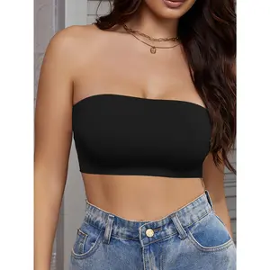 Seamless Solid Bandeau Bra - Comfy Strapless Wrap Chest - For Women -  Breathable Fabric - Suitable for Everyday Wear & Special Occasions - Perfect Gift for Her