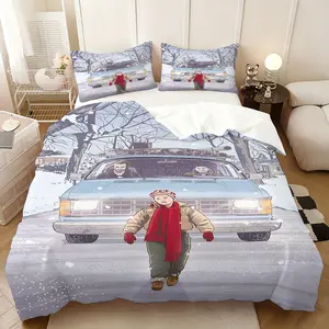 3Pcs,Home Alone inspiration  three-piece bedding set, soft, comfortable and skin-friendly, universal in all seasons, bedding set, no pillow core, no quilt core, suitable for bedrooms, guest rooms - (1 quilt cover + 2 pillowcases)
