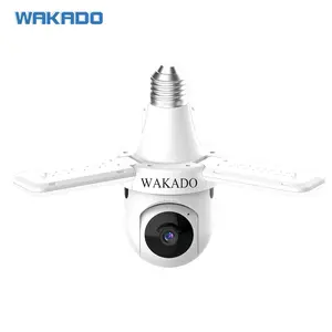 WAKADO 360 Camera with Wireless Light Bulb, Human Detection, 2.4GHz Indoor Cameras for Home, 2-Way Audio Siren, Target Security Cameras