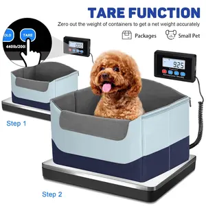 Shipping Scale 440lb x 10g Accuracy, 200kg Postal Scale with Hold/Tare/Stainless Steel Platform,   Courier scale Express scale Parcel scale Digital Shipping Scale for Packages/Small Business/Luggage, Battery & AC/DC Adapter Pet scale