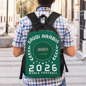 1PC back to school first day of school 2026 Saudi Arabia Football Daypack Men Women Adult Outdoor Sports Backpack Washable Bookbag