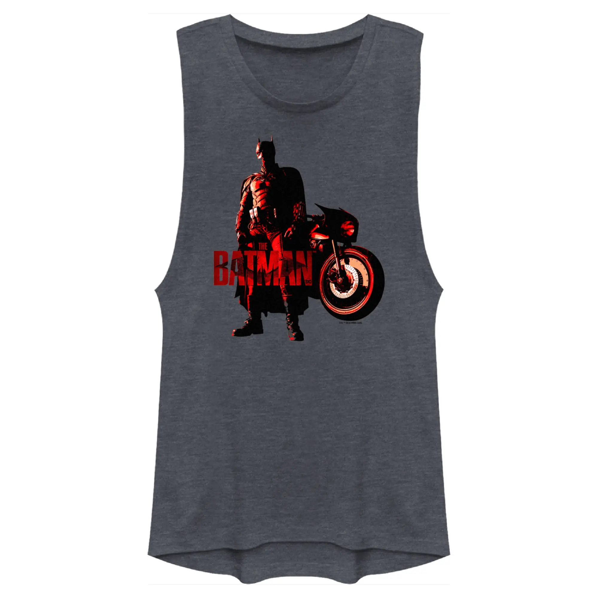 Juniors Womens The Batman Red Batcycle Festival Muscle Tee