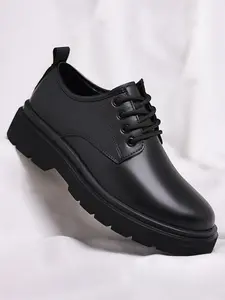 Men's Casual PU Leather Shoes Spring Autumn New British Style Suit Business Office Large Head High-End Work Formal Dress Shoes Men