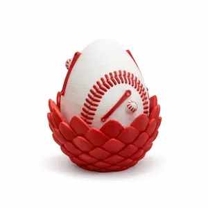 Dragon Egg Baseball Figurine with 2 Dragons Inside – Fantasy Baseball Desk & Room Decor for Teens, Sports Fans & Collectors – Birthday Holiday Gift