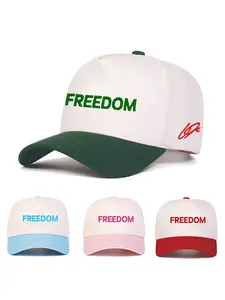 Freedom Red Signature 1993-2025 Embroidery Cap, Tribute Faith Christian Truth Rest In Peace Two Tone Hat, USA Flag Adjustable Trendy Two Tone Trucker Cap