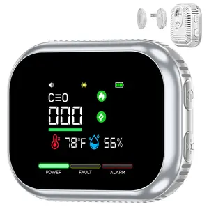 Portable Detector with Temperature Humidity Sensors Plug-and-Play Design High-Definition Display Accurate Alerts Ideal for Kitchen Garage RVs Apartments