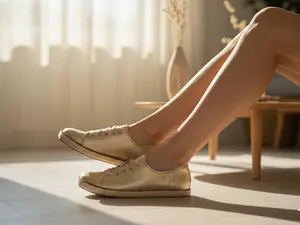 Beira Rio Women's Elegant Gold Metallic Lace-Up Casual Footwear - Premium Style, Soft Rubber-Sole Walking Shoes