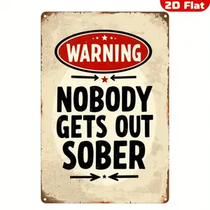 2D Flat, 1pc 2D Flat Iron Sign, 8*12 Inches, Warning No One Hanging Easily – Perfect for Gardens, Living Rooms, and More. A Unique Decoration or Creative Gift! Room & Halloween Décor, Halloween Sign, Garden Decoration, Wall Hanging Decor, Rustic Decor, Vi