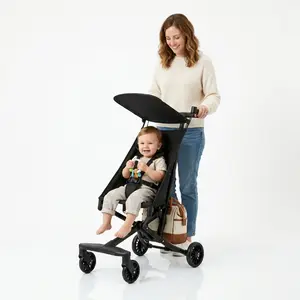 Jeto Lightweight Travel Stroller - 9.8 lbs Ultra-Compact, 1-Hand Fold, Airplane Cabin Approved, All-Terrain Wheels, Smooth Ride for Toddlers, Perfect for Travel