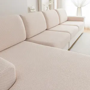 1pc Reusable Elastic Sofa Cushion Cover, Modern Anti-Slip Design, Suitable for L-Type and 1234 Seat Sofas, Living Room Protection