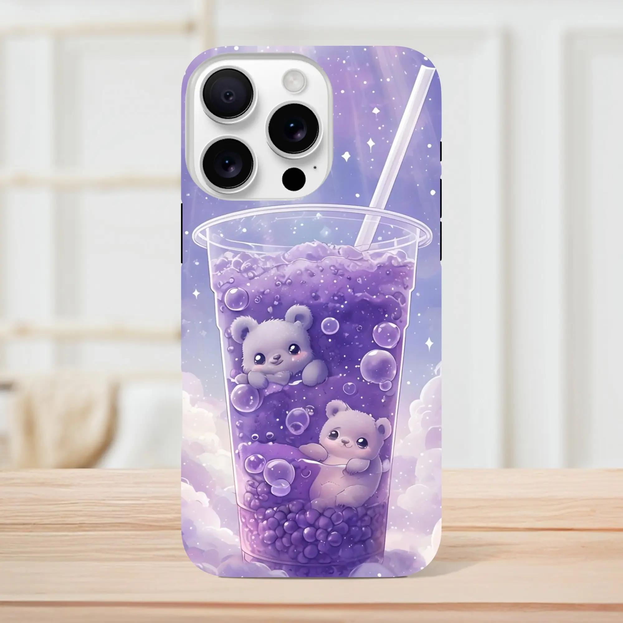 iPhone Cases | Grape Bears iPhone Case - Cute & Protective Phone Cover - Handmade Gift for Bear Lovers