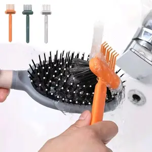 2pcs 2-in-1 Comb Plastic Cleaning Brush for Air Cushion Combs, Hair Cleaning Hooks, Comb Gap Cleaning Tool, Reusable Curling Comb Cleaner, Hair Comb Gap Cleaning Brush, Compact  clean