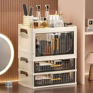 Desktop Drawer Storage Box, Dorm Portable Organizer with Pull Handle, Plastic Layered Sorting Cabinet, Desk Organizing Rack