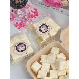 Squishy Pudding Cubes with Coconut Flakes 9 Pcs
