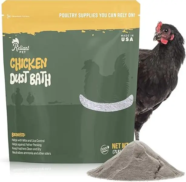 Chicken Dust Bath - 7lbs, Made in USA Natural Dust Bath for Chickens - Ideal Chicken Dust for Bath Tub Mix - Poultry Dust Powder for Chicken Coop
