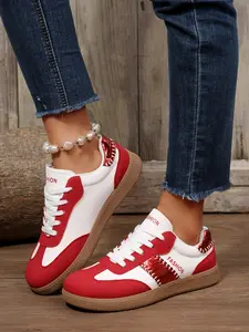 Women's Casual Sporty Shoes, Sneaker, Soft Bottom, Spring & Fall New Design, Round Toe, Low Top, Breathable, Outdoor Wear, Comfortable Flat Sole
