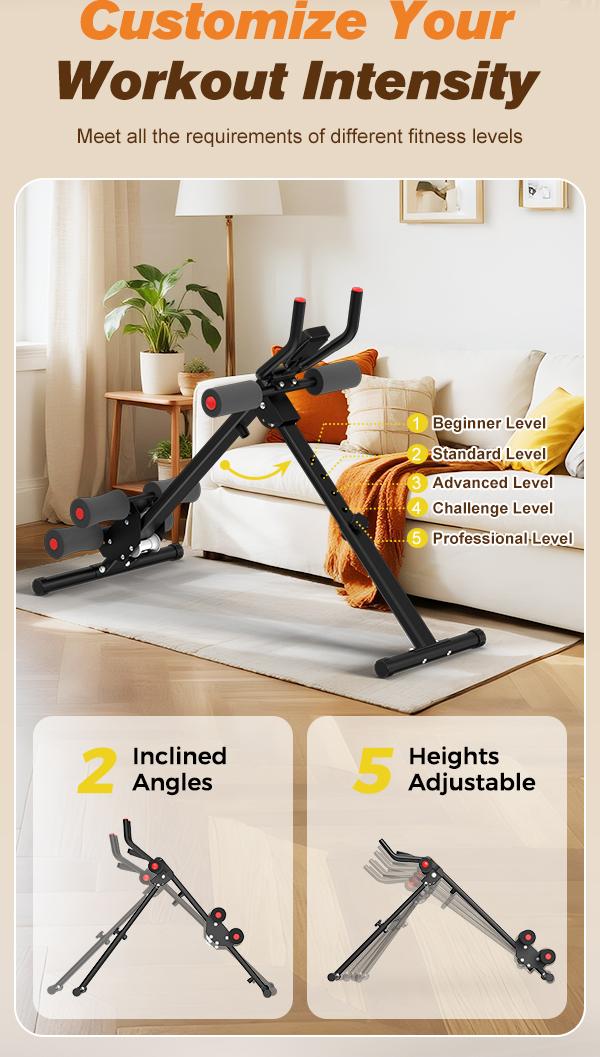 Relife Sports Ab Workout Equipment, Adjustable Abdominal Machine Full Body Workout for Home Gym, Strength Training Exercise Equipment Waist Trainer Suitable for Beginner Relife Sports Ab Workout Equipment, Adjustable Abdominal Machine Full Body Workout for Home Gym, Strength Training Exercise Equipment Waist Trainer Suitable for Beginner